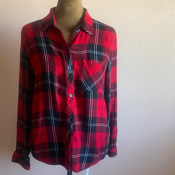 Rails Tops - RAILS  Red and Black Checkered Shirt